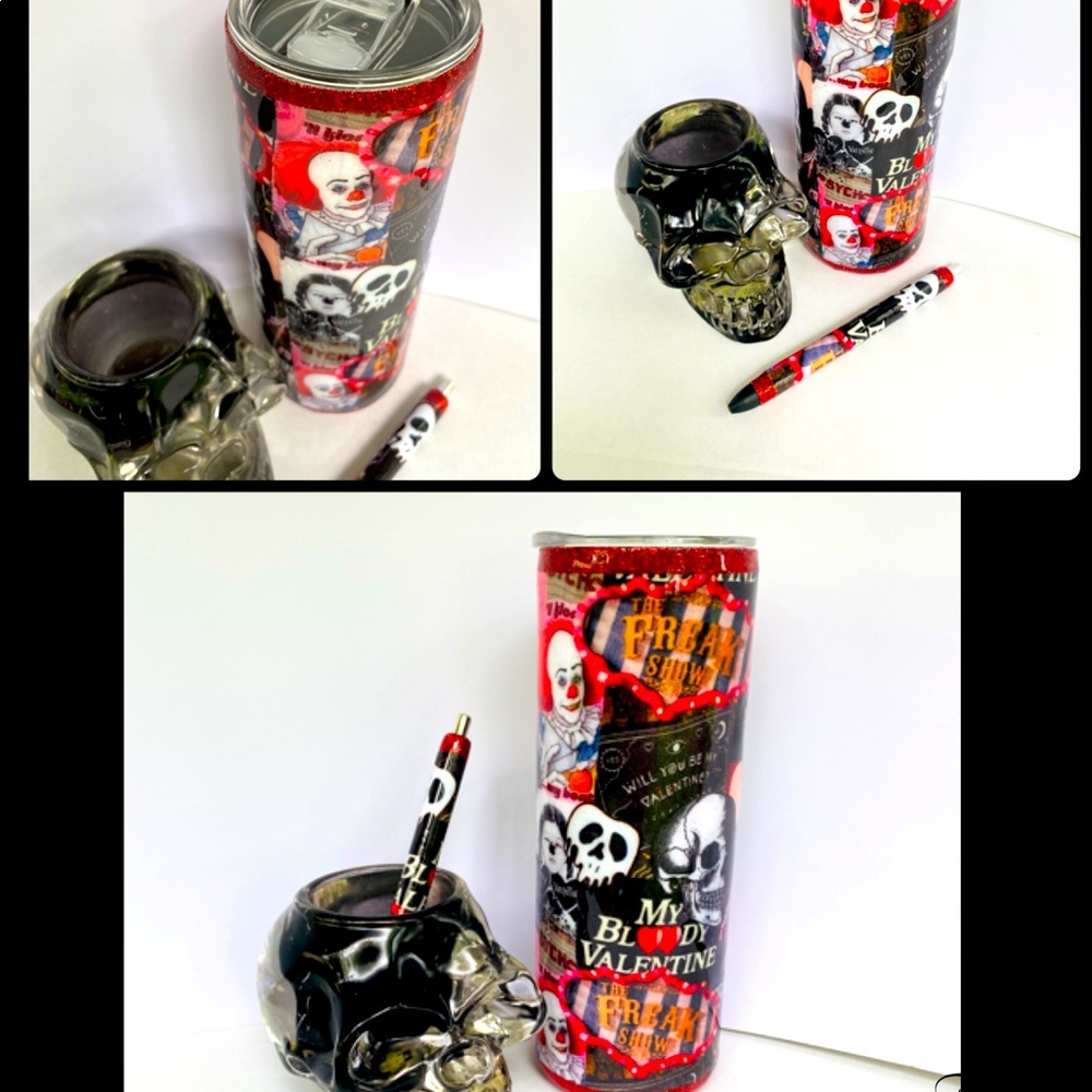 30oz Horror tumbler and pen set